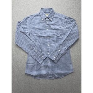 Gitman Bros For Epaulet Shirt Mens Small Blue Long Sleeve Button Down Made USA